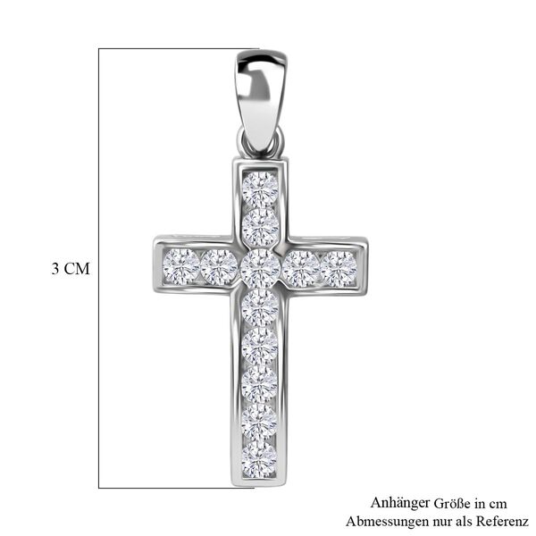 LUSTRO STELLA wei&szlig;er Zirkonia Kreuz Anh&auml;nger image number 5