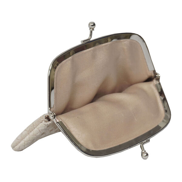 ASSOTS LONDON - Geldbörse aus 100% echtem Leder mit abnehmbarem Schulterriemen, Schlangenmuster, Beige image number 4