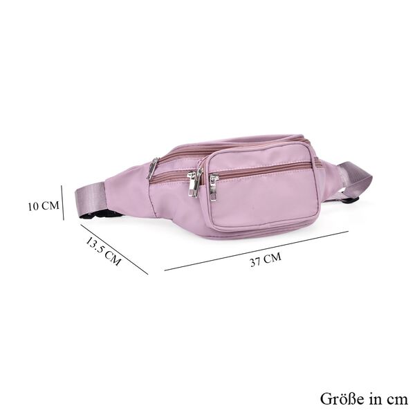 Nylon-G&uuml;rteltasche mit RFID-Schutz, 37x10x13,5cm, Mauve image number 6