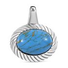 Blaues Türkis Anhänger  Edelstahl ca. 5.75 ct