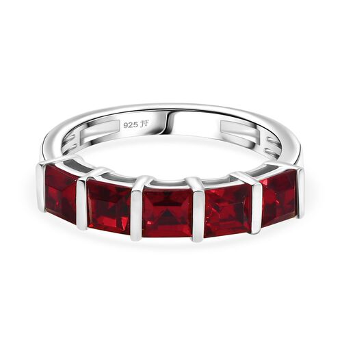 J Francis gefertigt mit SWAROVSKI- Siam Farbe Swarovski Kristall Ring, 925 Silber platiniert image number 0