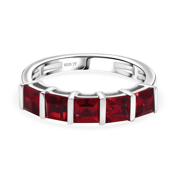 J Francis gefertigt mit SWAROVSKI- Siam Farbe Swarovski Kristall Ring, 925 Silber platiniert image number 0