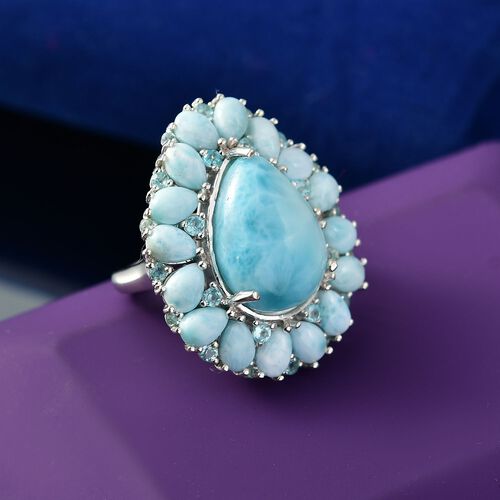 D’joy AA Larimar Ring 925 Silber rhodiniert (Größe 21.00) ca. 21,89 ct image number 1