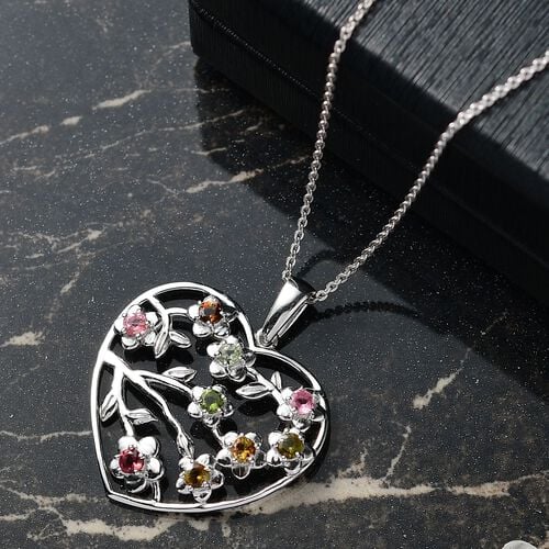 D’joy Mehrfarbig-Turmalin Schmuckset 925 Silber platiniert ca. 0,72 ct. image number 1