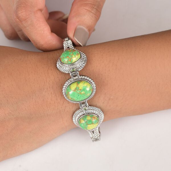 Grünes Türkis 18cm Armband - 17,65 ct. image number 3