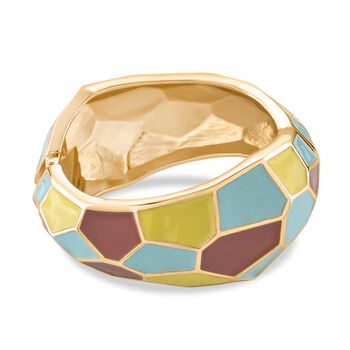 Emaille-Armreif im Facetten-Design, ca. 18 cm, Beige