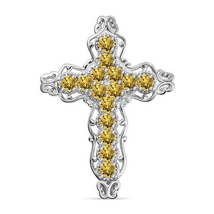 ANGEBOT DES MONATS J Francis gefertigt mit SWAROVSKI Helle Farbe Topas Swarovski Kristall Anh&auml;nger Messing