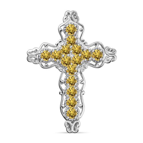 J Francis gefertigt mit SWAROVSKI- Helle Farbe Topas Swarovski Kristall Anhänger image number 0