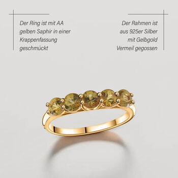 AA gelber Saphir-Ring - 1,75 ct.