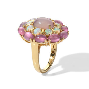 D'Joy Flamingo Mondstein und Opal Ring - 8,76 ct.