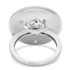 Japanische Akoya Perle und Orange Saphir Ring 925 Silber rhodiniert  ca. 0,21 ct image number 4