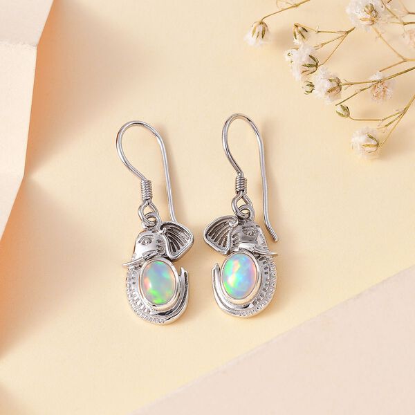 AA Natürliche, äthiopische Welo Opal Ohrringe - 1,05 ct. image number 2