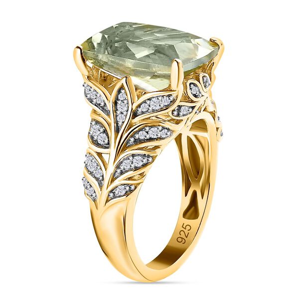 Prasiolith und Zirkon Ring - 6,52 ct. image number 5