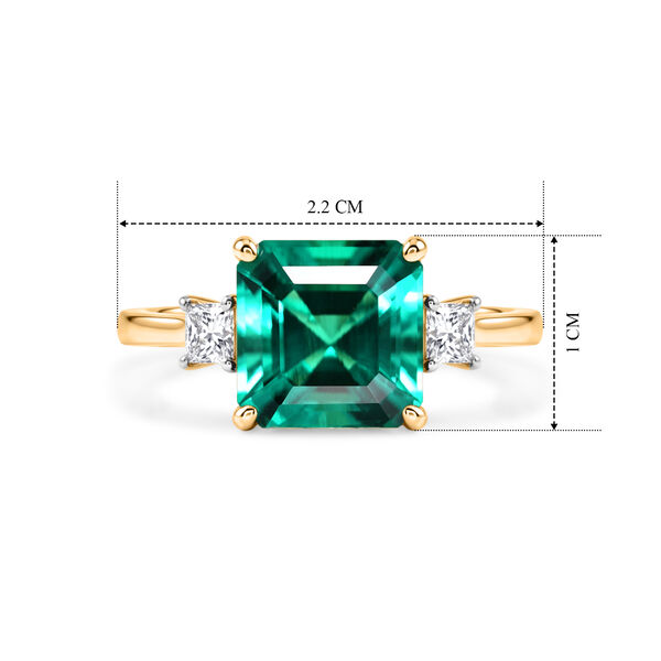 LUXURIANT DIAMOND - AAA Lab Grown Kolumbianischer Smaragd, Lab Grown Diamant Ring 375 Gold (Gr&ouml;&szlig;e 17.00) ca. 3,26 ct image number 5