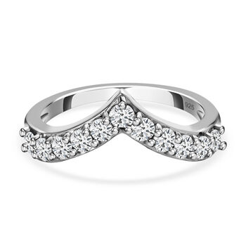 88 Facetten Moissanit Ring 925 Silber Platiniert (Gr&ouml;&szlig;e 17.00) ca. 0,66 ct