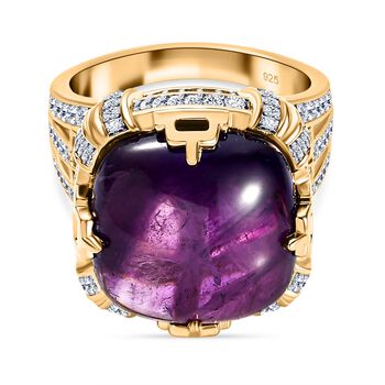 Afrikanischer Amethyst und Zirkon-Cocktail-Ring - 18,48 ct.