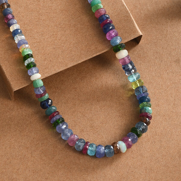 Multi-Edelstein-Halskette, 45 cm - 105 ct. image number 1