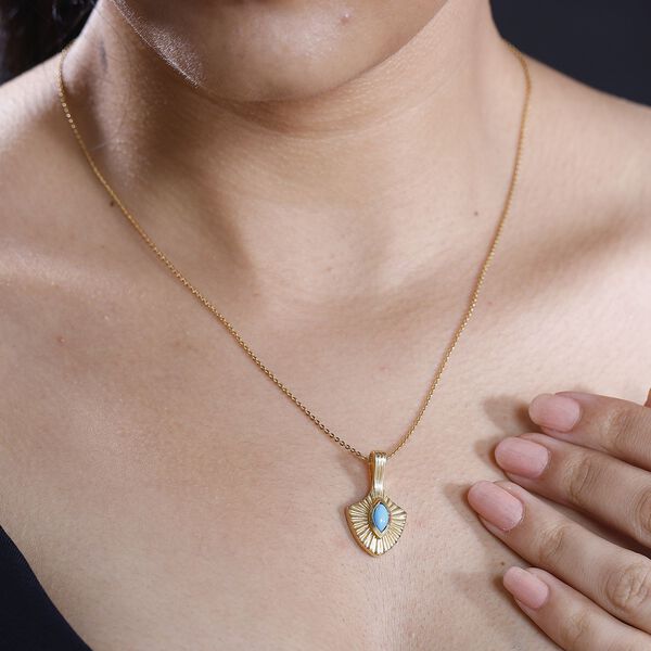 AA Sleeping Beauty T&uuml;rkis Anh&auml;nger 925 Silber vergoldet ca. 0,60 ct. image number 3