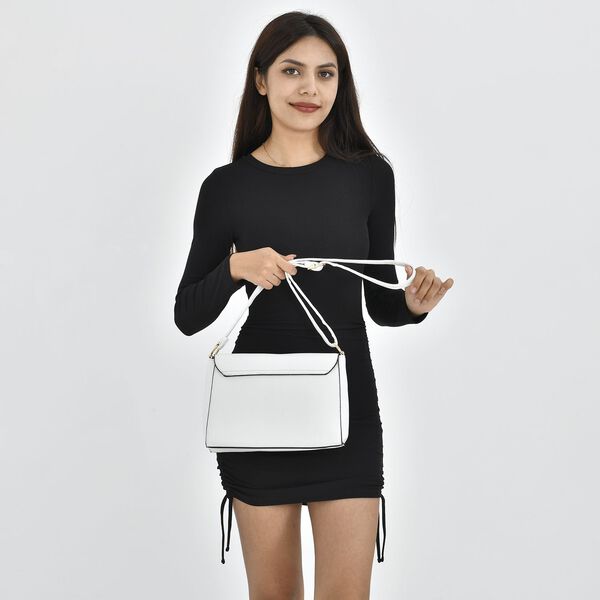 Umh&auml;ngetasche aus Kunstleder, Wei&szlig; image number 3