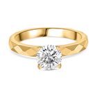 Moissanit Ring 925 Silber Gelbgold Vermeil (Größe 17.00) ca. 0.91 ct