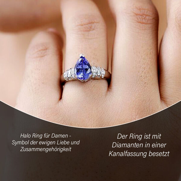 RHAPSODY AAAA Tansanit und VS EF Diamant Ring in 950 Platin - 1,79 ct. image number 2