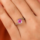 Premium Ilakaka Rosa Saphir Bypass-Solitär-Ring, 925 Silber platiniert, 1,19 ct. image number 2