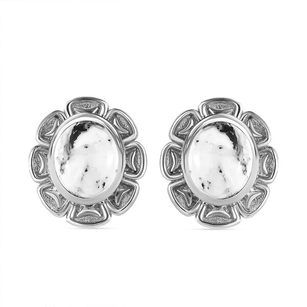 Wei&szlig;e B&uuml;ffel-Ohrstecker - 7,52 ct.