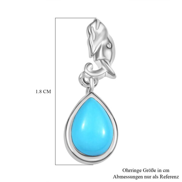 AA Sleeping Beauty Türkis Ohrringe, 925 Silber platiniert - 1,24 ct. image number 6