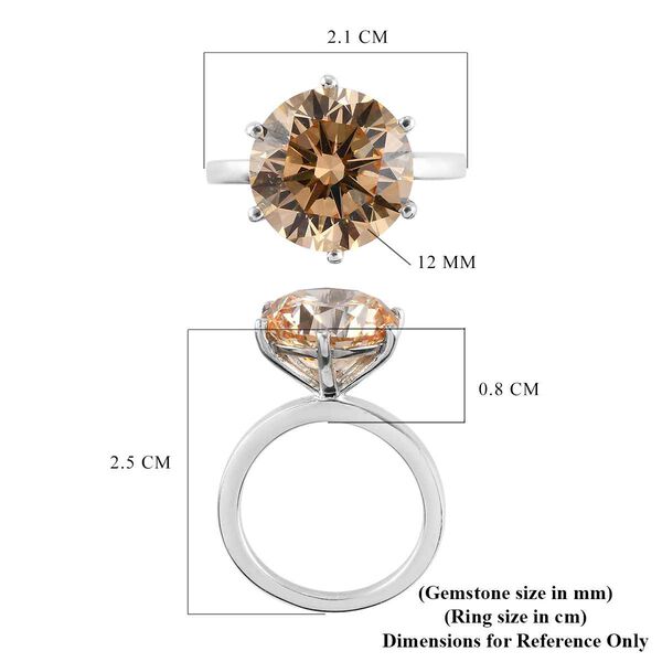 LUSTRO STELLA Hergestellt mit ausgefallen gelbem ZIRKONIA Solitär-Ring 925 Silber Platin-Überzug image number 7