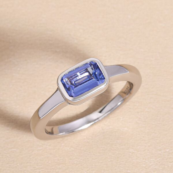 AA Tansanit-Ring, 925 Silber platiniert  ca. 0,79 ct image number 2