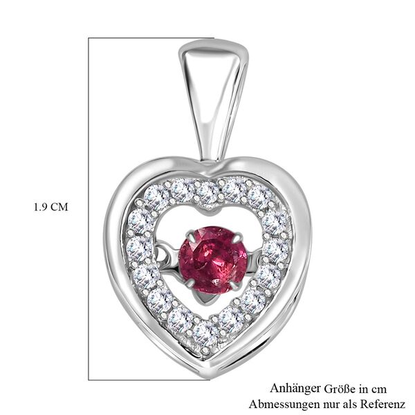 Afrikanischer Rubin und Moissanit Herz Anh&auml;nger - 0,55 ct. image number 6