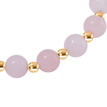 Rosenquarz Armband ca. Flexibles cm Standard gelb vergoldet ca. 60.00 ct