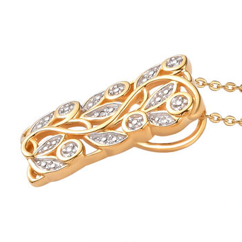 ALLORO vergoldeter Silber-Anh&auml;nger mit Diamantakzenten und 50cm Kette