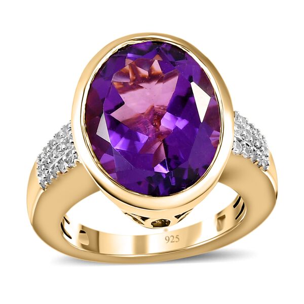 Natürlicher, marokkanischer Amethyst und Zirkon-Ring - 8,50 ct. image number 4