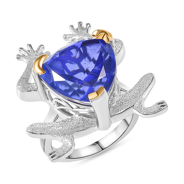 GP Trifono Kollektion- Tansanit-Farbe Quarz, Chromdiopsid und blauer Saphir zweifarbiger Ring - 12,17 ct. image number 4