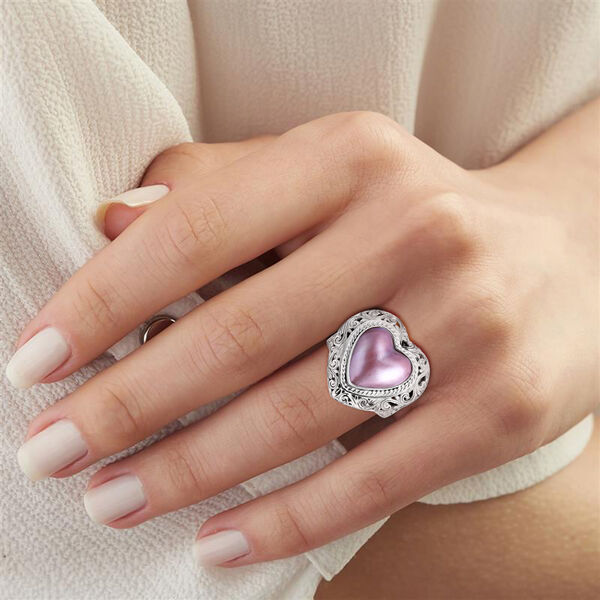 D'Joy Royal Bali - Rosa Mabe Perle Herz Ring image number 2