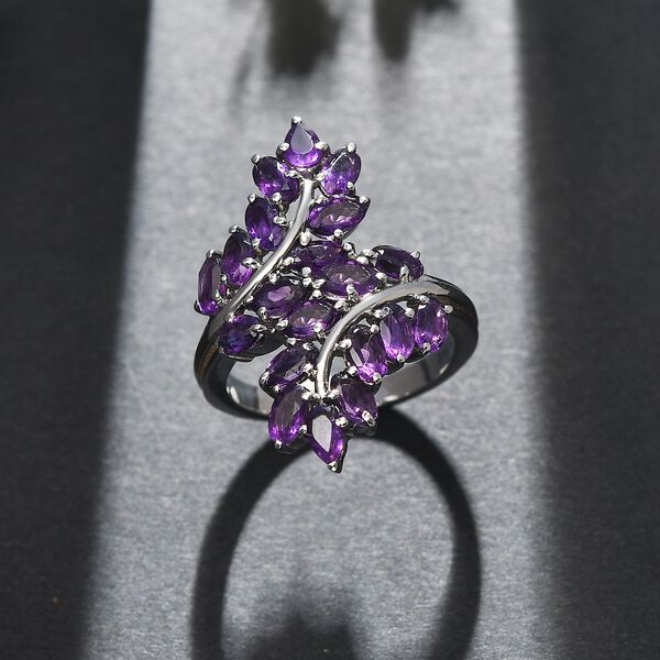 Afrikanischer Amethyst Ring 316L Edelstahl (Gr&ouml;&szlig;e 20.00) ca. 4.24 ct image number 2