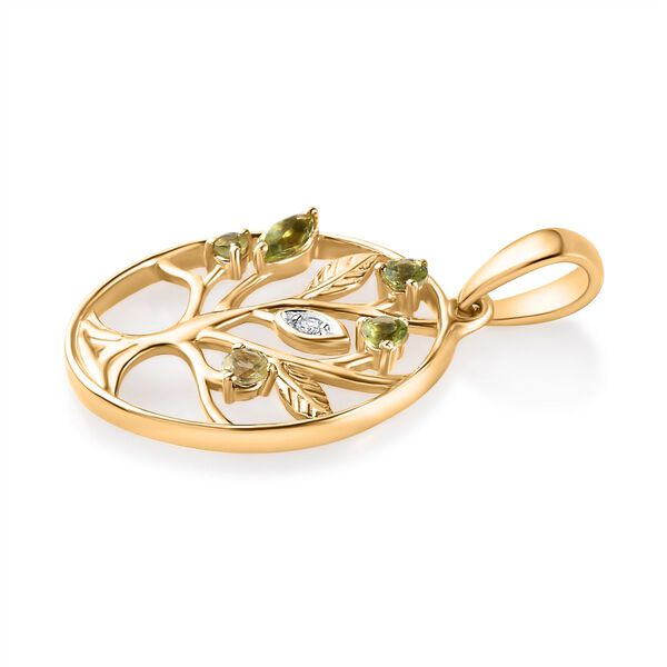 Nat&uuml;rlicher Peridot und Zirkon-Anh&auml;nger - 0,46 ct. image number 4