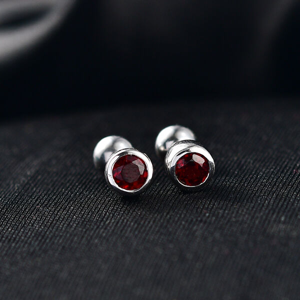 Mosambik Granat Ohrringe, 925 Silber rhodiniert - 0,70 ct. image number 1