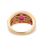 Afrikanischer Rubin Ring 925 Silber 585 Vergoldet image number 4