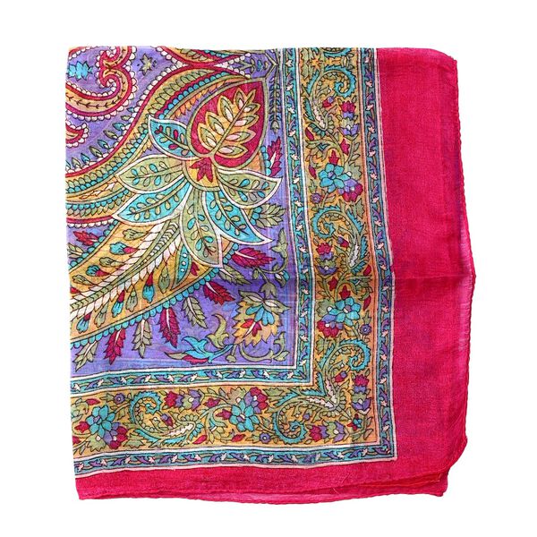 100% Seidenschal, bedruckt mit Paisleymuster, 50x160cm, Rosa image number 5