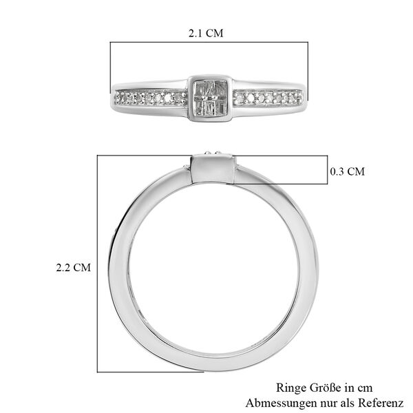 Diamant Ring 925 Silber platiniert  ca. 0,15 ct image number 7