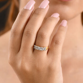 LUXURIANT DIAMOND - Lab Grown Diamant SI-GH Ring 925 Silber 750 Gelbgold vermeil (Gr&ouml;&szlig;e 16.00) ca. 0,27 ct