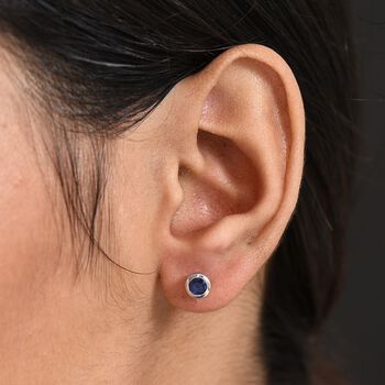 Masoala Saphir Ohrringe, 925 Silber rhodiniert - 0,77 ct.