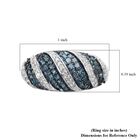 Weißer und blauer Diamant-Ring, 925 Silber platiniert  ca. 0,50 ct image number 5