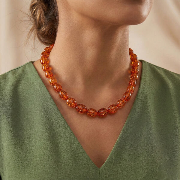 Synthetische Bernstein-Halskette, 45cm image number 2