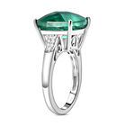 Smaragd-Triplett-Quarz und weißer Zirkon-Ring, 925 Silber platiniert  ca. 7,42 ct image number 3