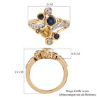Mehrfarbig Saphir und Zirkon Ring 925 Silber vergoldet (Größe 16.00) image number 6