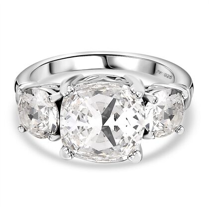 J Francis gefertigt mit Swarovski Wei&szlig;er Kristall Ring 925 Silber rhodiniert (Gr&ouml;&szlig;e 21.00)