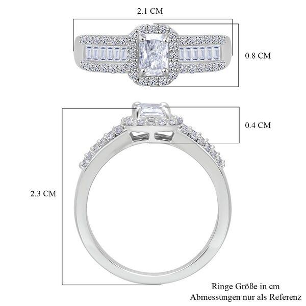 LUXURIANT DIAMOND - Lab Grown Diamant VS-EF Ring 925 Silber rhodiniert (Größe 21.00) ca. 0.99 ct image number 6